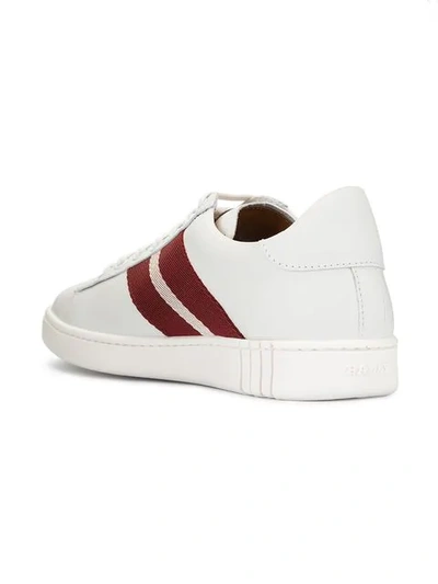 Shop Bally Side Stripe Sneakers In White