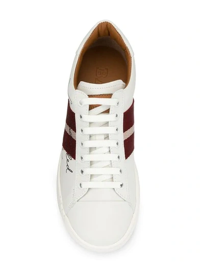 Shop Bally Side Stripe Sneakers In White