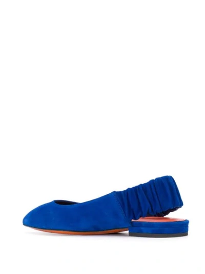 Shop Santoni Pointed Ballerina Shoes In Blue