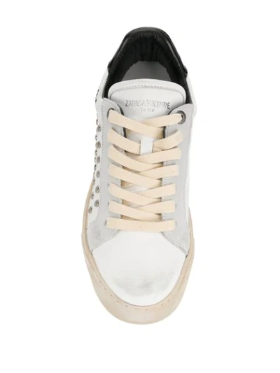 Shop Zadig & Voltaire Sneakers Mit Herznieten In White