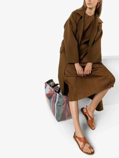 Shop Bottega Veneta Cross-over Strap Sandals In Brown