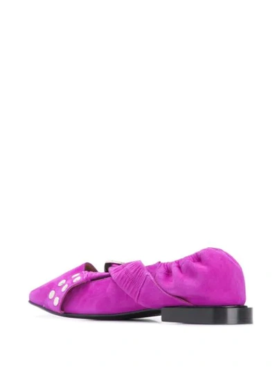 Shop Toga Western Buckle Ballerinas In Pink