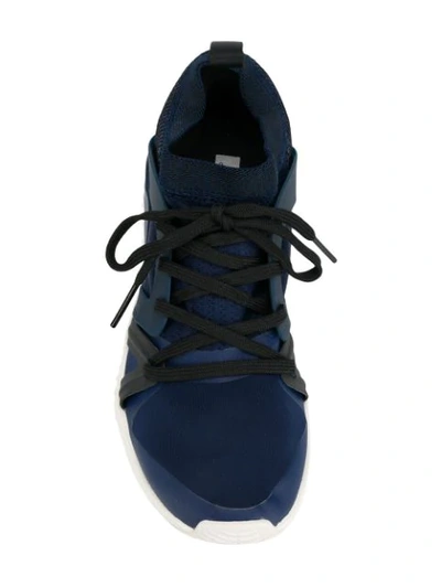 Shop Adidas By Stella Mccartney Crazytrain Pro Sneakers In Indigo Blk Wht