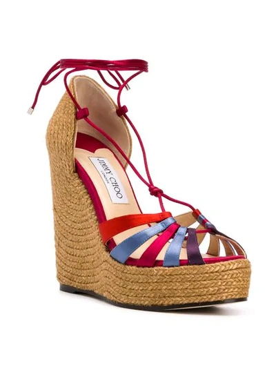 Shop Jimmy Choo Denize 125 Espadrille Sandals In Red