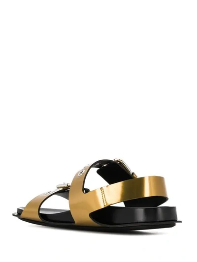 Shop Marni Metallic Sandals In Gold