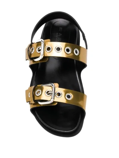 Shop Marni Metallic Sandals In Gold