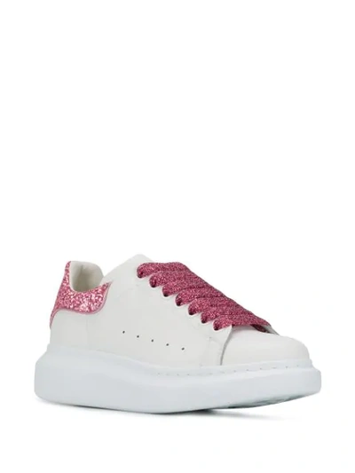 Shop Alexander Mcqueen Glitter-effect Sneakers In White