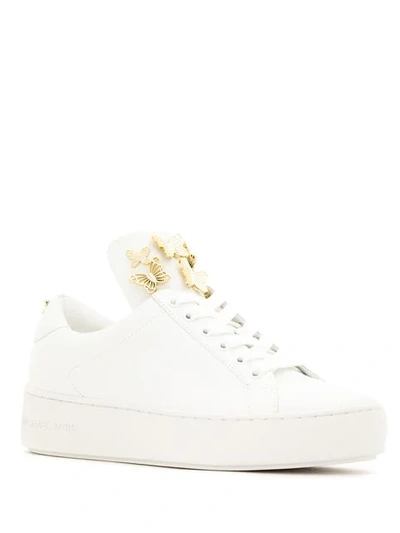 Shop Michael Michael Kors Mindy Butterfly Appliqué Sneakers In White