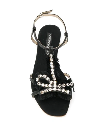 ANNA BAIGUERA CRYSTAL EMBELLISHED SANDALS - 黑色