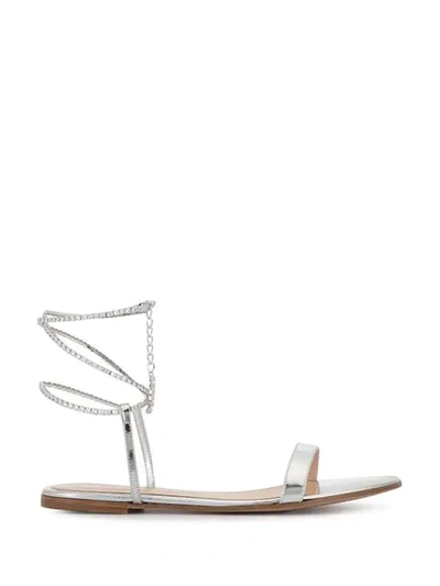 Shop Gianvito Rossi Silver Arge Sandals