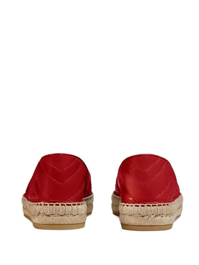 Shop Gucci Chevron Quilted Espadrilles In Red