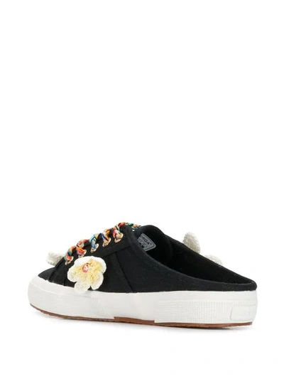 Shop Superga X  Flower Backless Sneakers In Black