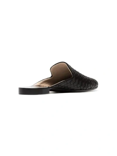 Shop Bottega Veneta Black Fiandra Backless Leather Loafers