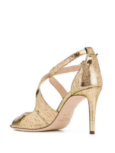 Shop Jimmy Choo Emily 85 Sandals In Gold