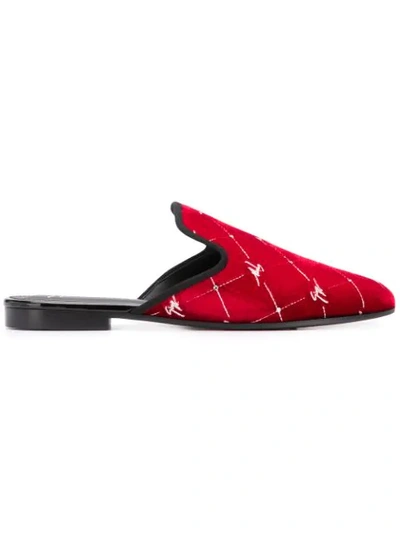 Shop Giuseppe Zanotti Design Regal-g Logo Loafers - Red