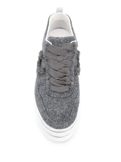 Shop Hogan Platform Low-top Sneakers In Grey