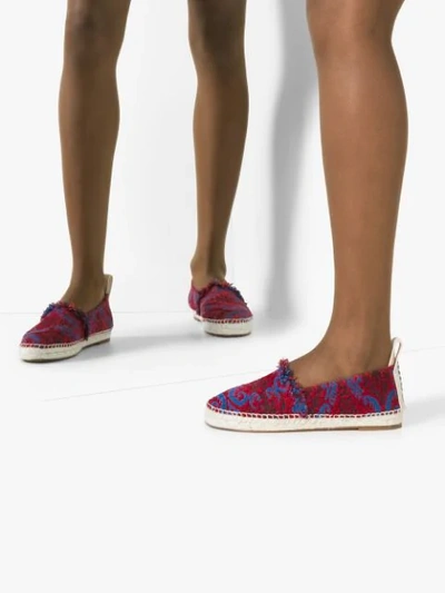 Shop Chloé Woody Patterned Espadrilles In Red