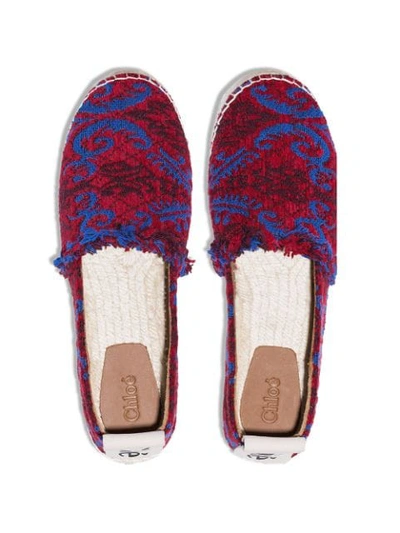 Shop Chloé Woody Patterned Espadrilles In Red