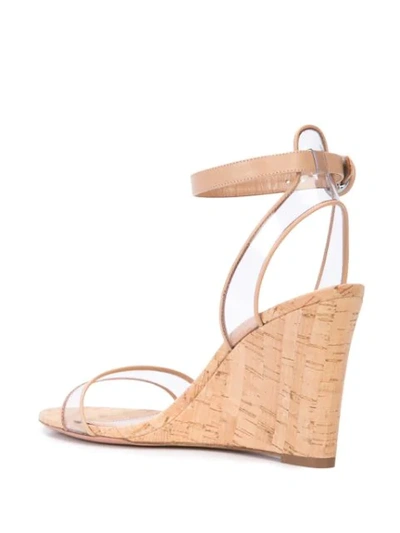 Shop Aquazzura Minimalist Wedge Sandals In Brown