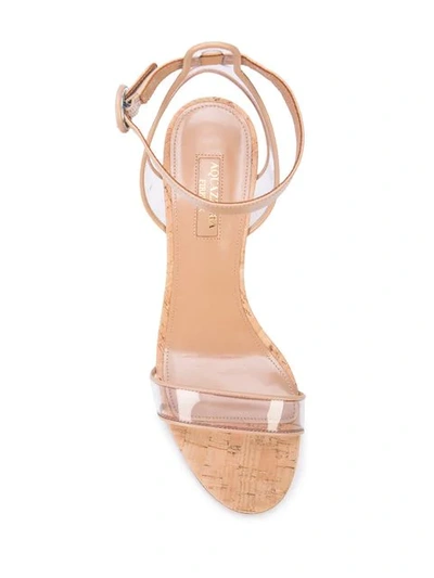 AQUAZZURA MINIMALIST WEDGE SANDALS - 棕色