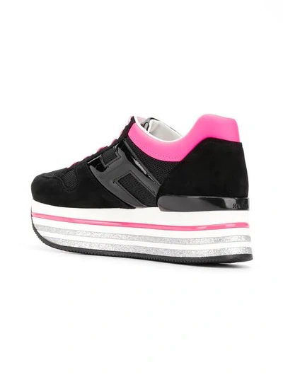 Shop Hogan Chunky Heel Sneakers In Black