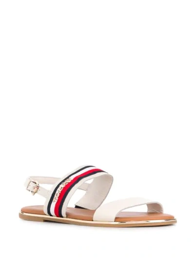 Shop Tommy Hilfiger Strappy Flat Sandals In White