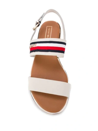 Shop Tommy Hilfiger Strappy Flat Sandals In White