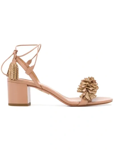 Shop Aquazzura Wild Crystal Sandals In Pink