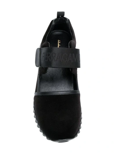 Shop Ferragamo Salvatore  Velvet Sneakers - Black