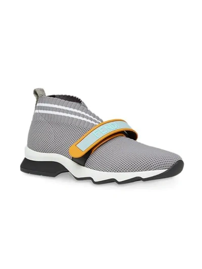Shop Fendi Rockoko Sneakers In Grey