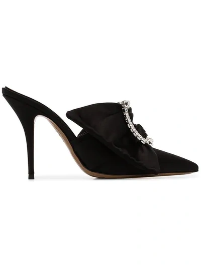 Shop Alexandre Vauthier Black Lola 100 Buckle Embellished Satin Pumps