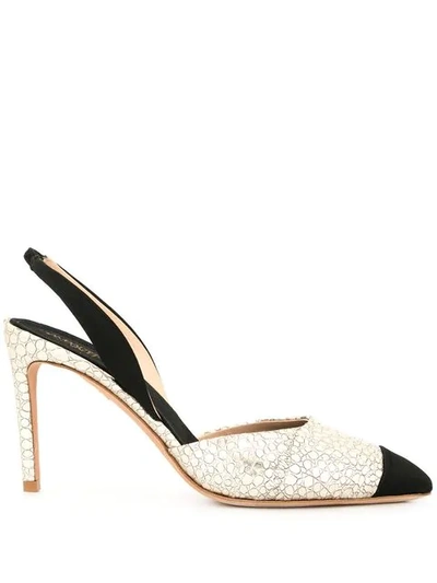 Shop Giambattista Valli Panelled Slingback Pumps In Gold