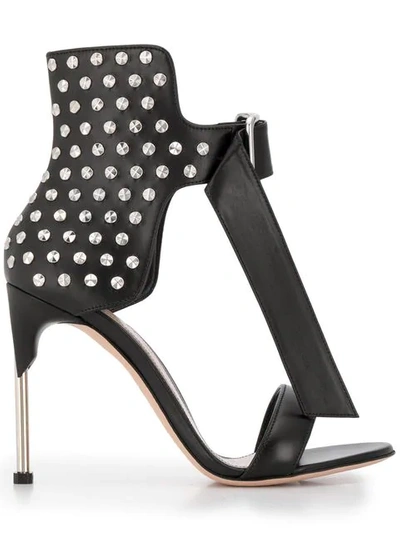 Shop Alexander Mcqueen Stud Detail Sandals In Black