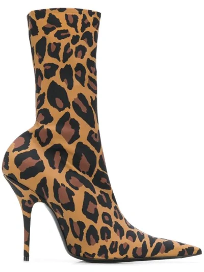 Shop Balenciaga Knife Booties Leopard In Black