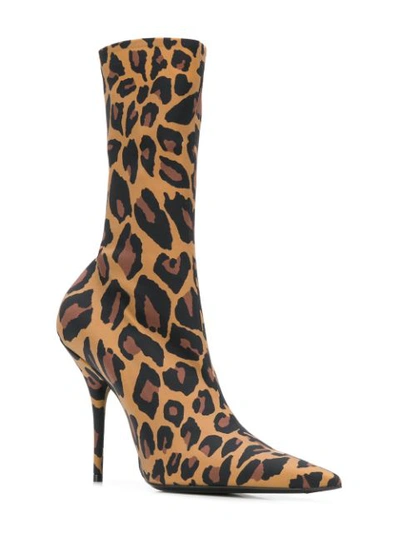 Shop Balenciaga Knife Booties Leopard In Black