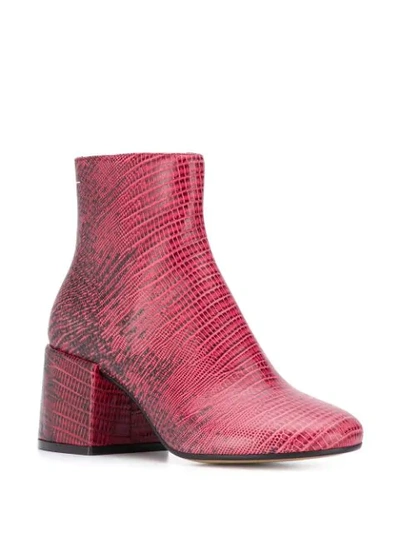 Shop Mm6 Maison Margiela Printed Boots In Pink