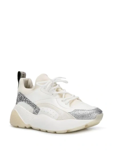 Shop Stella Mccartney Elyse Glitter Sneakers In White