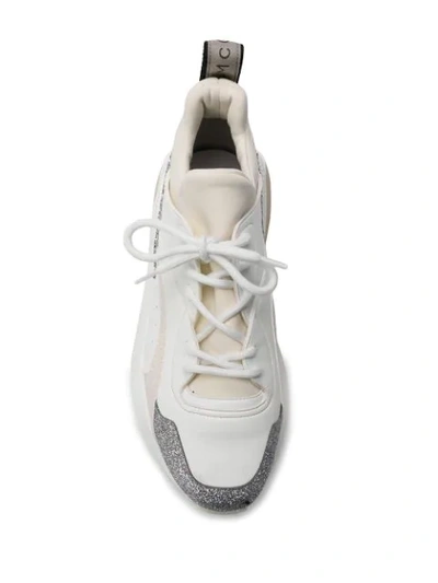Shop Stella Mccartney Elyse Glitter Sneakers In White