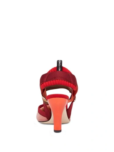 Shop Fendi Colibri Slingback Pumps In F17lq-fra+mo Fan Wh+bo.rug