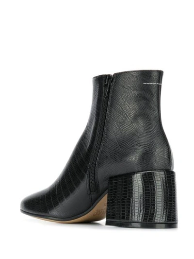 Shop Mm6 Maison Margiela Chunky Heel Ankle Boots In T8013 Black