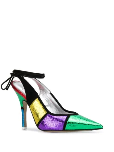 Shop Attico Colour-block Pumps In Green