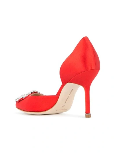 Shop Manolo Blahnik 'hangisi' Pumps In Red