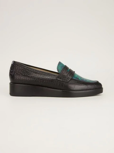 Shop Toga Crocodile Effect Loafer In Black