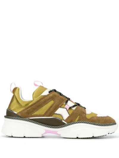 ISABEL MARANT PANELLED SNEAKERS - 大地色