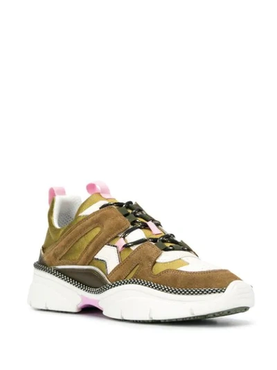 ISABEL MARANT PANELLED SNEAKERS - 大地色