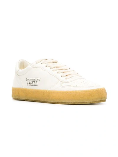 Shop Philippe Model Lakers Lace Up Sneakers - White