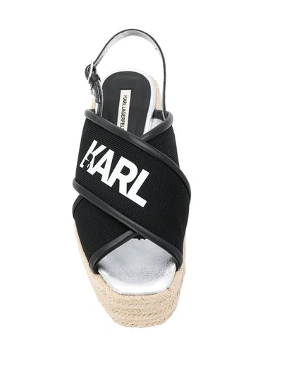 Shop Karl Lagerfeld Kamini Platform Sling In Black
