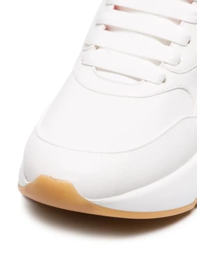 ALEXANDER MCQUEEN 对比设计真皮运动鞋 - 白色