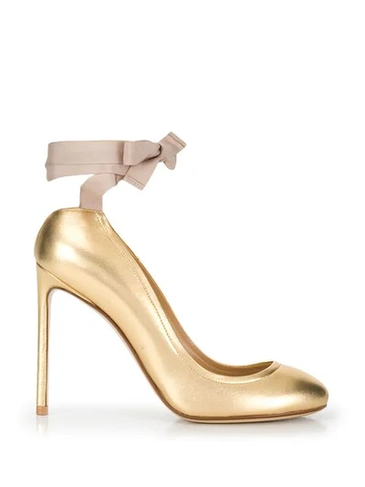 Shop Francesco Russo Rubans Pumps In Gold