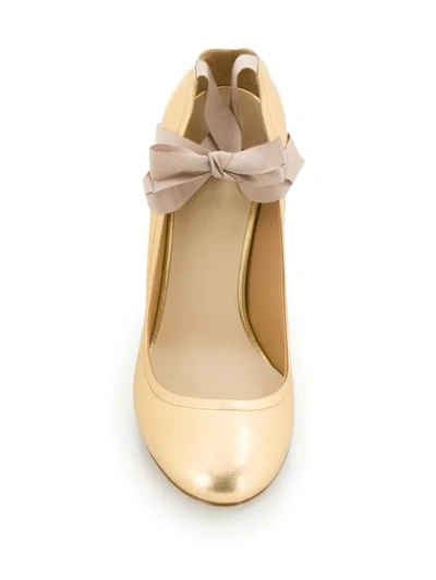 Shop Francesco Russo Rubans Pumps In Gold